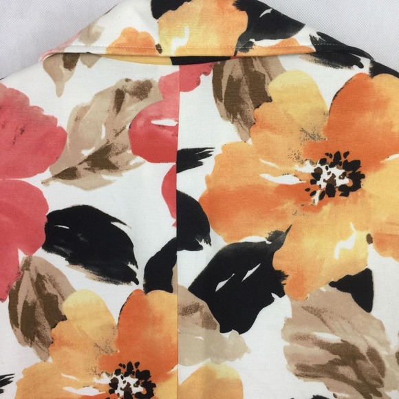 Alfred Dunner Open Front Blazer Jacket Women Sz 12 Hawaiian Tropical Fully Lined - Picture 5 of 11